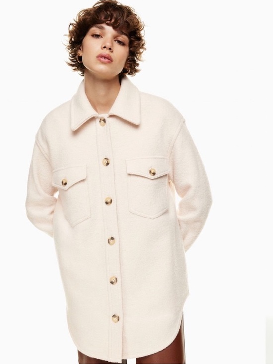 Wilfred Jackets & Blazers - Aritzia Wilfred Free The Ganna™ Shirt Jacket Heather Bone Sandy Beige size small